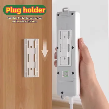 An der Wand montierter, selbstklebender Steckdosenleisten-Fixierer, abnehmbarer Kabel-Organizer