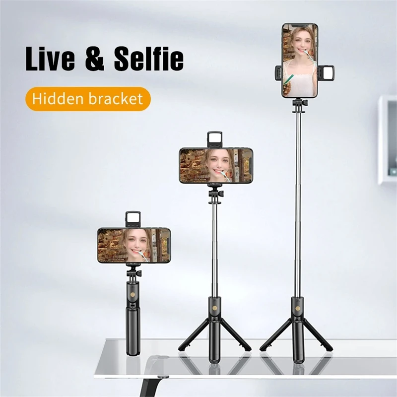 Selfie-Stick Kabelloses Stativ mit Licht – Bild 4