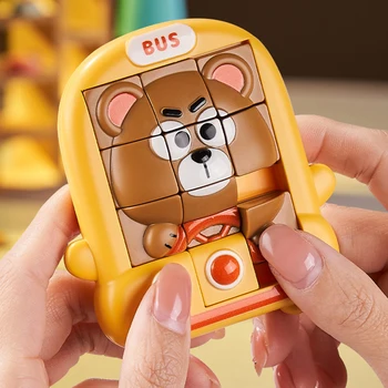 Kinder-Cartoon-Tier-Rutschpuzzle Spielzeug Logisches Denken Training Herausforderungen Intellektuelle