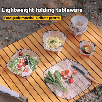 Outdoor-Camping Faltbares Leichtgewicht-Geschirr Campingbedarf Tragbare Klappbare Schüssel Teller Becher