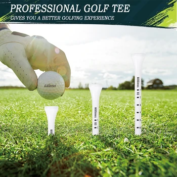 Premium-Golf-Tees aus Holz mit Höhenmarkierungen - rutschfestes Design für perfekte Ballpositionen (50 Stück)