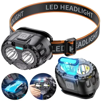 Leistungsstarke LED-Stirnlampe, IPX4, wasserdicht, Notfall-Kopf-Taschenlampe, 250 lm, XPE-LED-Stirnlampe, 500