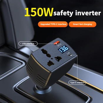 2025 Wechselrichter 150W DC 12V zu DC 220V Auto-Stromwandler Spannungskonverter Adapter mit USB-Autoladegerät