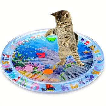 Haustier-Spielmatte Interaktive Wassermatte für drinnen zur Linderung von Langeweile bei Katzen, Spritzmatte