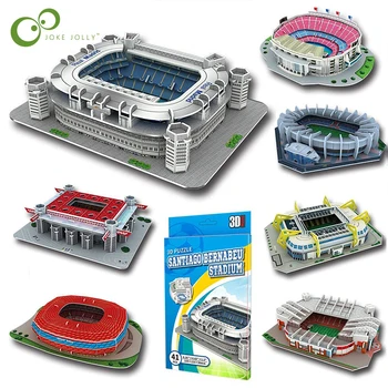 Miniatur-Fußballplatz 3D DIY Puzzle Weltberühmte Stadien Modelle Fußballspiel Peripheriespielzeug Fans