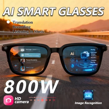 KI-Smart-Brille mit KI-Übersetzung, 8MP HD-Kamera, 4K-Aufnahme, Bildkonversation, Aufnahme, Musikwiedergabe