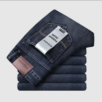 Business-Herren jeans lässig gerade Stretch-Mode klassische blaue schwarze Arbeits-Jeans-Hose Herren-Marke