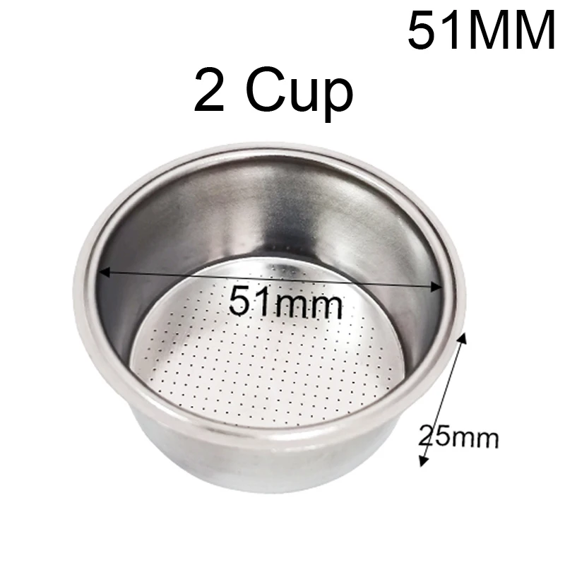51mm Edelstahl Kaffeefilter korb 1/2/4 Tasse Espresso Tropf – Bild 6