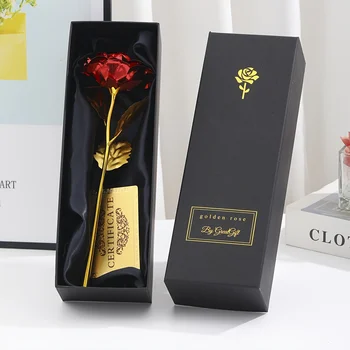 Folien-Rose mit Geschenkbox & Karte Ewige Rose Geschenke für Valentinstag Erntedankfest Muttertag
