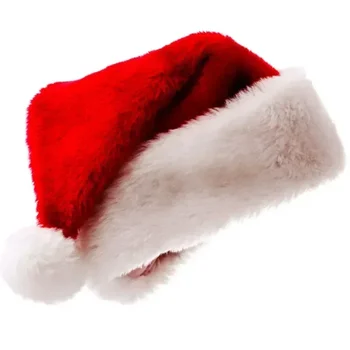 Weihnachtsmannmütze für Erwachsene und Kinder, Unisex, Samt, Rot, Klassisches Fell, Komfort, Neujahrs