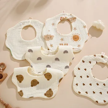 3 Baby-Lätzchen, weiche Baby-Speicheltücher mit Blütenmuster, universelle Fütterungslätzchen für Babys