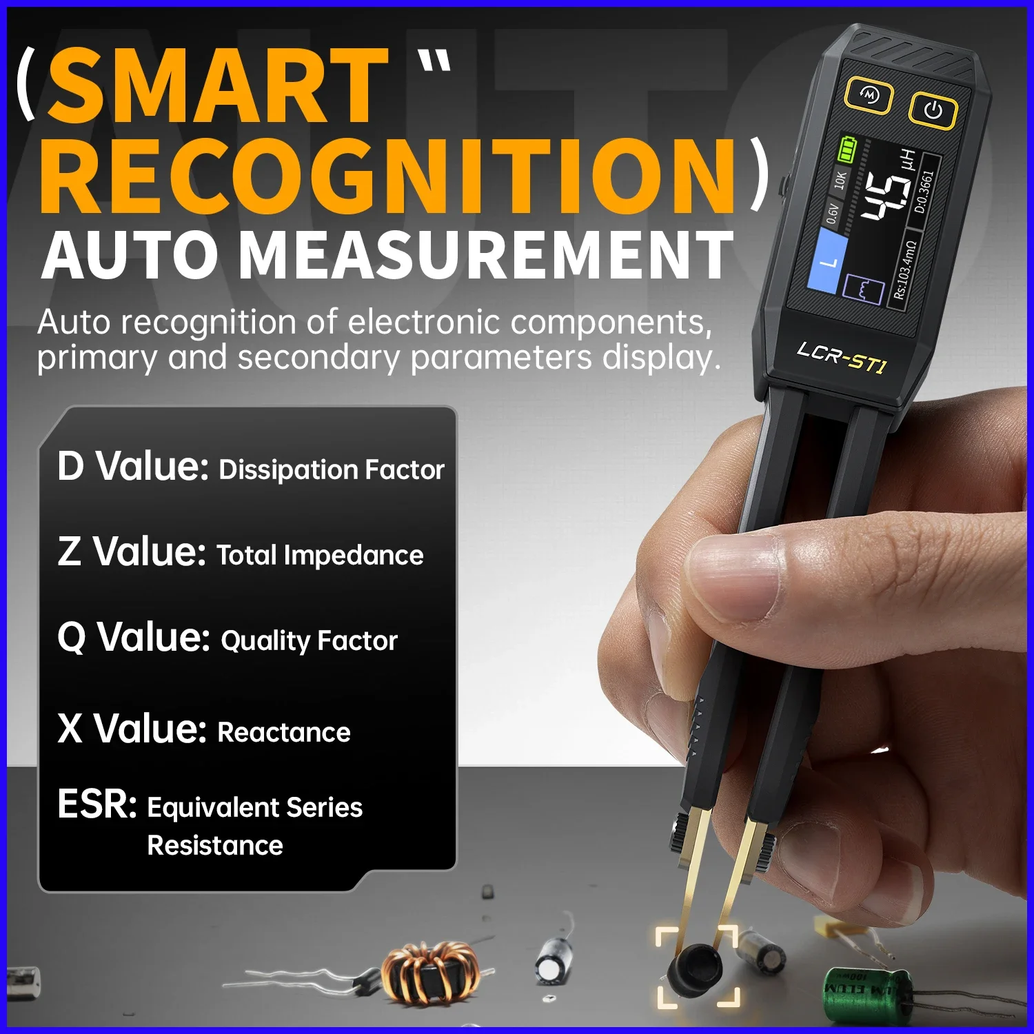 FNIRSI LCR-ST1 Smart Bridge Pinzette LCR SMD ESR Tester – Bild 2