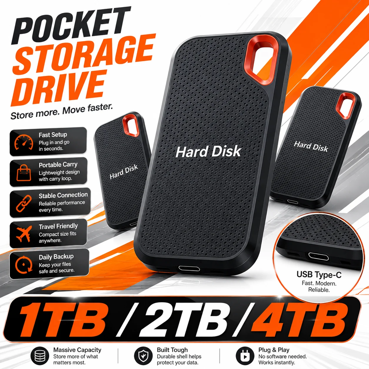 Handliche Tragbare Externe Festplatte 1TB 2TB Externes – Bild 3