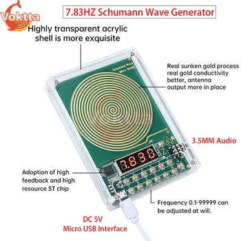 7,83 Hz Schumann-Wellengenerator 0,01 Hz ~ 100.000 Hz Sinuswellengeneratoren mit einstellbarer Frequenz 3,5 mm
