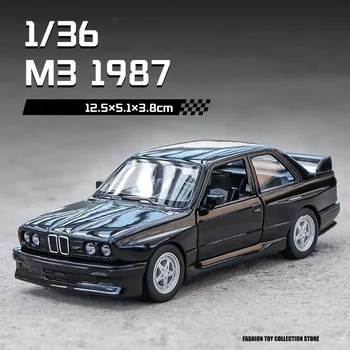 1:36 M3 1987, Druckguss-Legierung, Automodell, Metall, zurückziehbar, Simulationsauto, Spielzeug, Sportwagen