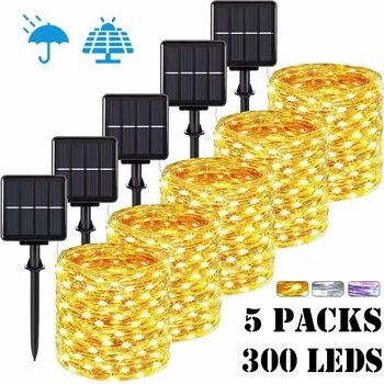 32M Solar LED Licht Outdoor Girlande Lampe Garten Fee Licht String Led Twinkle Wasserdichte Lampe Weihnachten