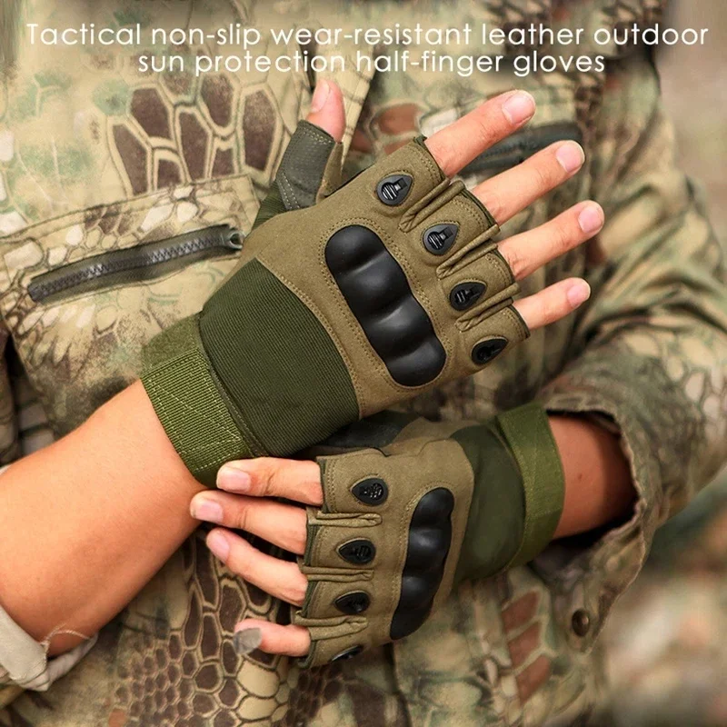 Half Finger Herren Handschuhe Outdoor Militärische Taktische – Bild 4