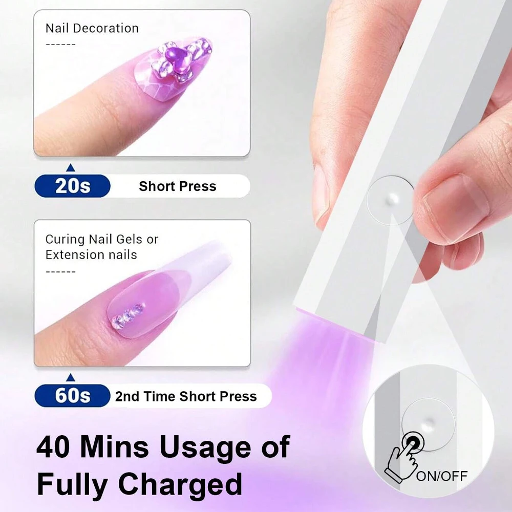 Tragbares UV-Licht für Gelnägel, Portable UV-Nagellampe – Bild 3