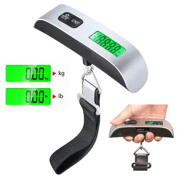 Digitale Gepäckwaage, elektronische tragbare Waage, 110 lb/50 kg, LCD-Display, Reisekoffer, Hängewaage, Waage