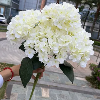 5-köpfe Hortensienstrauß aus Seide, künstliche Blumen für Party, Hochzeit, Wohnzimmer, Dekoration, Zubehör