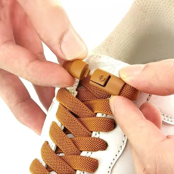 Elastische Schnürsenkel Sport Bunte Press Lock Schnürsenkel Ohne Krawatten Wohnungen Keine Krawatte