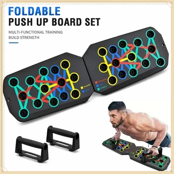 Tragbares, faltbares Push-Up-Board-Set mit Griffen, Fitnessgerät für das Heimtraining zur Stärkung von Brust