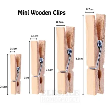 DIY Mini-Holzklammern, handgefertigt, dekorative Fotoklammern, Wäscheklammer, Basteldekoration (50 Stück)