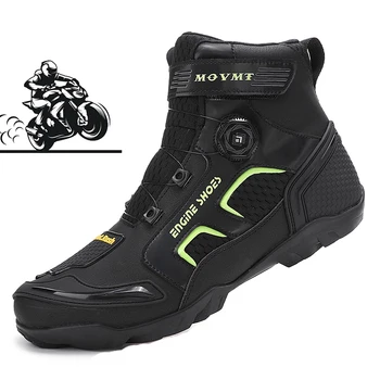 Motorrad Stiefel Männer Leder Motos Atmungsaktive Anti Rutsch Verschleiß-beständig Fahrer Stiefel Motorrad