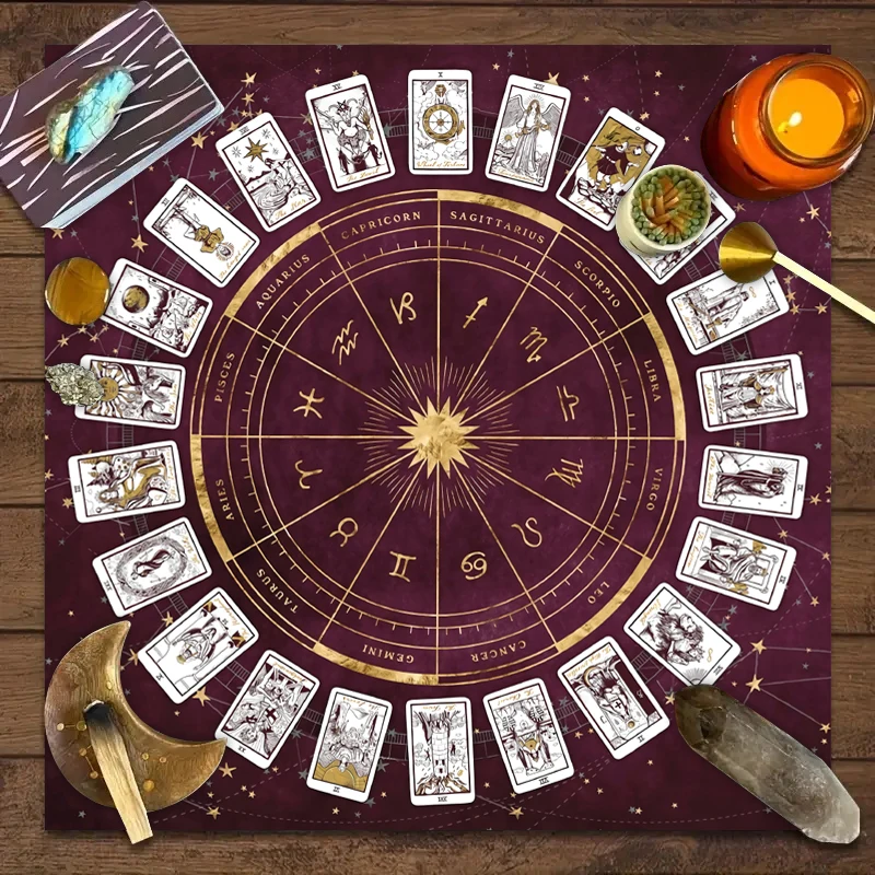1 Stück Tarot-Kartentischdecke, 12 Sternzeichen-Kartenspiel – Bild 3