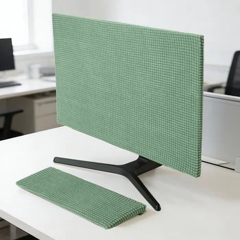 Staubschutz für Computermonitore, 2-teiliges Set (1 Monitorabdeckung und 1 Tastaturabdeckung), elastisch