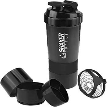 Tragbare Protein Shaker Tasse mit Pulver Lagerung Container 500ml Mixer Tasse Gym Sport Wasser Flaschen