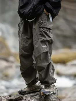 Herren Frühling und Herbst neue wasserdichte Hip Hop Bergsteiger hose lässige Harajuku Arbeits hose schwarze