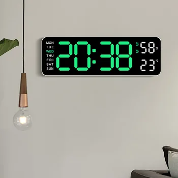 10-Zoll-Smart Mute LED elektronischer Nachtalarm Wanduhr moderne Schreibtischuhr minimalistische Thermometer