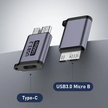 Micro B USB C 3.0 Stecker auf Typ C Buchse Adapter Typ-C USB3.0 Micro B Stecker für externe Festplatte HDD