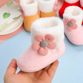 Mode Bequeme Schuhe Neugeborenen Baby Mädchen Jungen Weiche Booties Solide Pompom Schnee Stiefel Infant