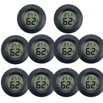 70 ° C Mini LCD Digital-Thermometer-Hygrometer, rund, Temperatur- und Feuchtigkeitsmessgerät, Sensor-Detektor
