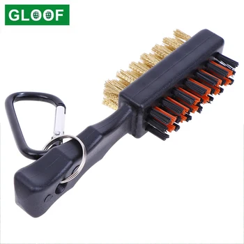 Golfschläger-Bürste, Rillenreiniger, Doppelseitiges Werkzeug, Tragbares Metall-Leichtgewicht-Nylon-Zubehör