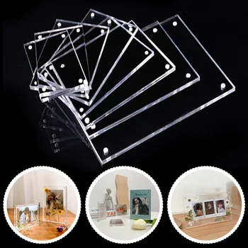 Fotorahmen, transparenter Acryl-Fotorahmen, magnetischer Posterständer, Haushaltsdekoration, Fotohalter, Rack