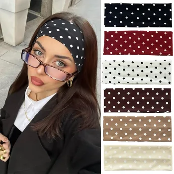 Y2K Retro Boho Breeze Wind Dot Stretch Damen Haarbänder Koreanische Ins Mode Breite Stirnbänder Yoga Sport