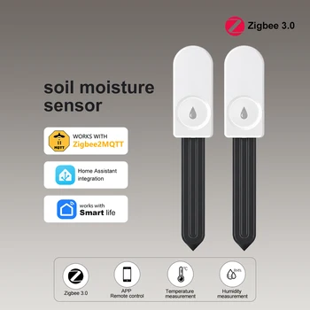 ZigBee Bodenfeuchtigkeitstester Feuchtigkeitsmesser für Bauernhof, Rasen, Pflanzen, Blumen Bodenmonitor Sensor