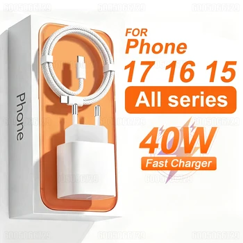 PD 40W Schnellladegerät für iPhone 17 16 15 Pro Max Plus iPad Air Schnellladekabel USB-C Typ-C Datenkabel