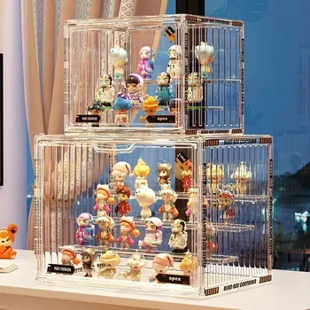 Große Container-Organizer aus Acryl für Sammelfiguren und Blindbox-Spielzeug Actionfiguren Desktop-Organizer