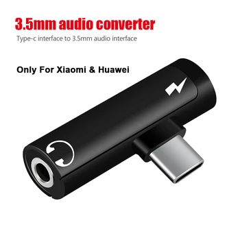 Nur für Xiaomi Huawei Typ C Dual-Port Audio Adapter auf 3,5 mm Klinke Kopfhörer 2-in-1 Adapter Audio Ladegerät