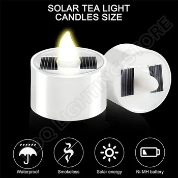 Solar-Teelichter LED-Kerzen Flammenlose Outdoor Wasserdichte Solar-Teelichter Wiederaufladbare Kerzen
