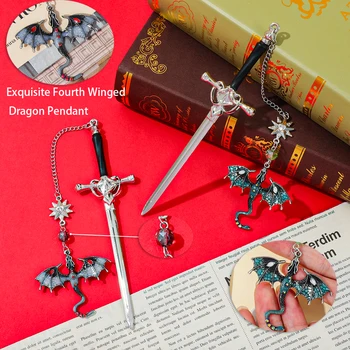 Vierte Flügel Drachen Schwert Lesezeichen Fantasie Gothic Lesezeichen Vierte Flügel Enthusiasten Lesen Zubehör