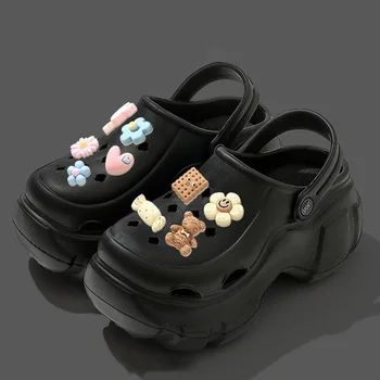 Sandale Hausschuhe DIY Frauen Maultiere Sommer Nette Cartoon Clogs Strand Sandalen Höhle Loch Weibliche Garten