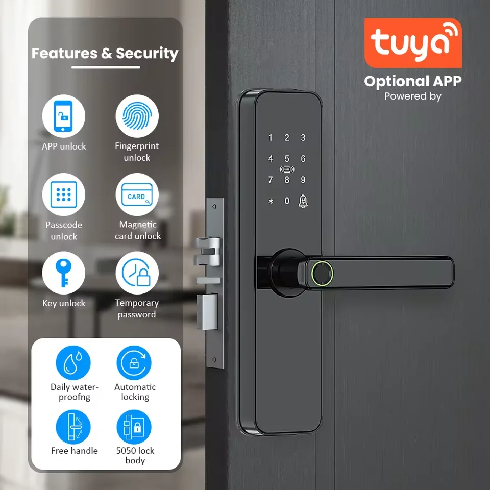 Tuya Smart Türschloss Wifi elektronisch mit biometrischem – Bild 2