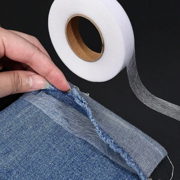 64 m Rolle, Vliesstoff, doppelseitige Einlage, selbstklebender Stoff, Stoff, Bekleidung, zum Aufbügeln am