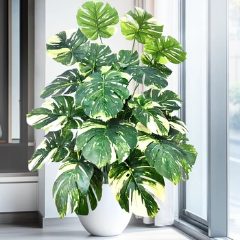 52-104 cm (40,94 Zoll) künstliche Monstera-Pflanze, künstlicher Palme, Kunststoff-Schildkrötenblatt, grüne