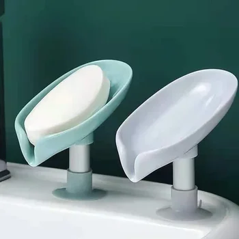 Ablauf Seife Halter Blatt Form Seife Box Saugnapf Tablett Trocknen Rack für Dusche Schwamm Container Küche Bad